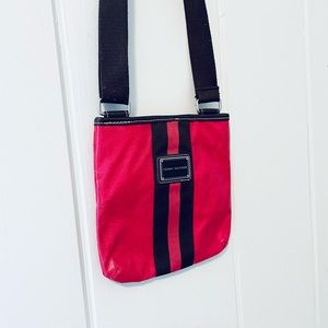Tommy Hilfiger Small Red and Brown Crossbody Purse